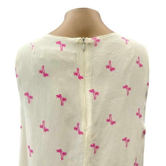 Amanda Uprichard Silk Sleeveless Shift Dress Pink Palm Tree Print Size S - Picture 9 of 10